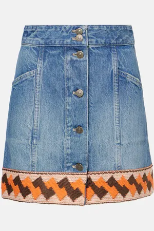 VALENTINO Minigonna di jeans con jacquard