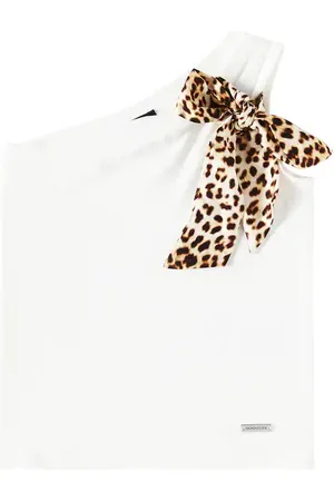 MONNALISA Top con fiocco e stampa leopardata