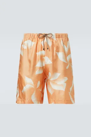 DRIES VAN NOTEN Shorts in seta con stampa