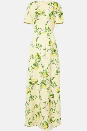 MONIQUE LHUILLIER Abito lungo con stampa floreale