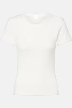 Leset T-shirt in cotone pointelle