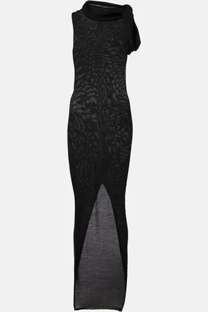 Rick Owens Abito lungo Banded T in lana vergine