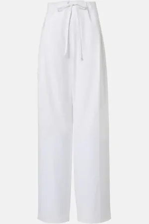 Khaite Pantaloni a gamba larga Trenton in popeline di cotone