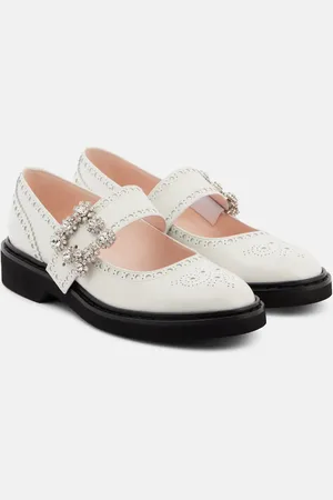 Roger Vivier Ballerine Mary Jane Viv’ Rangers Flower in pelle