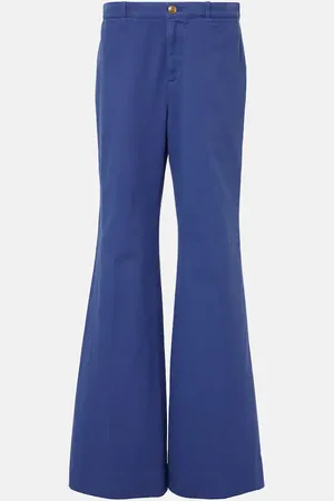 Chloé Chloé Pantaloni flared in canvas di cotone