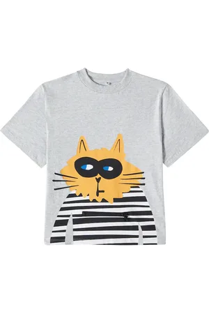 Stella McCartney T-shirt in cotone con stampa e zip