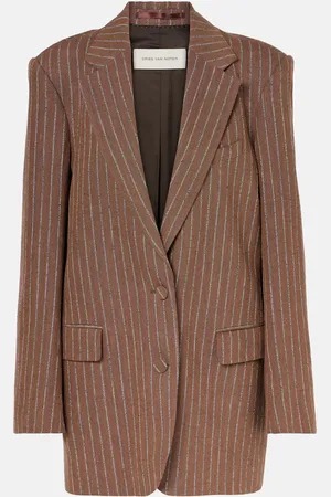 DRIES VAN NOTEN Blazer in misto lino a righe