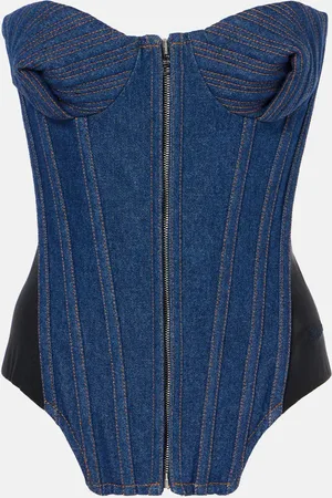 Jean Paul Gaultier Corsetto di jeans con pannelli
