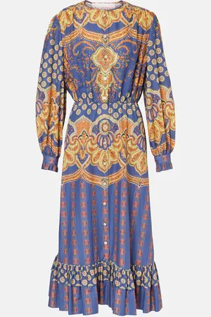 VALENTINO Abito midi Voyage Imaginaire in cotone