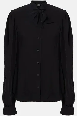 Balenciaga Blusa in crêpe con fiocco