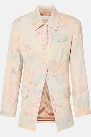 DRIES VAN NOTEN Blazer in jacquard di misto lino