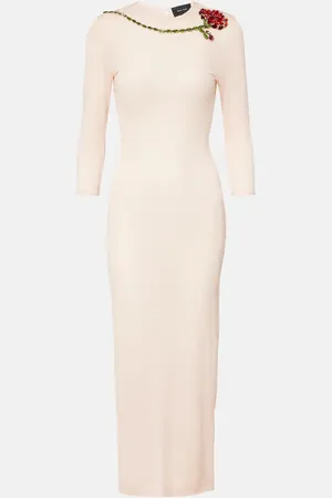 Simone Rocha Abito midi in mesh con cristalli