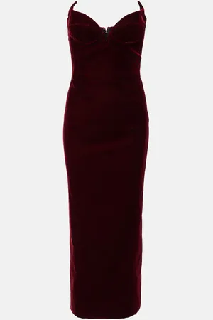 MUGLER Abito midi Signature in velluto