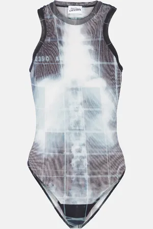 Jean Paul Gaultier Body in tulle con stampa