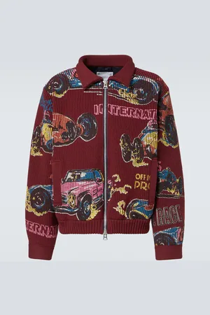 SACAI Cardigan Car Race in maglia a coste