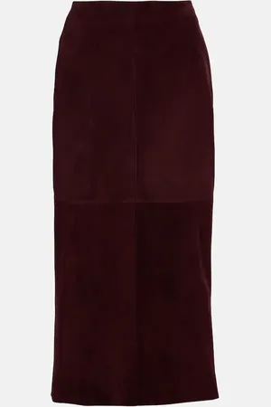 Nour Hammour Gonna midi Selly in suede