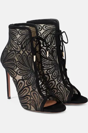 Aquazzura Stivaletti 105 in suede e pizzo