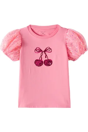 Konges Sløjd Konges Sløjd Top in jersey e tulle con paillettes