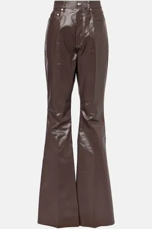 Rick Owens Pantaloni regular in canvas rivestito