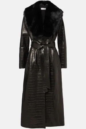 Nour Hammour Cappotto Dakota in pelle con shearling