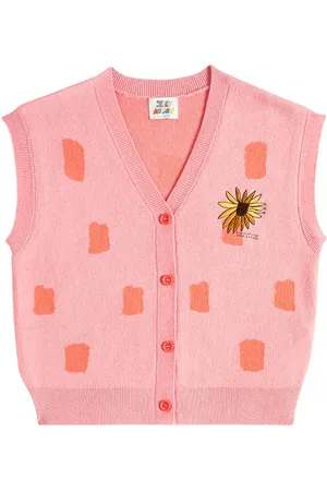 Jelly Mallow Gilet Lion con intarsio e ricamo