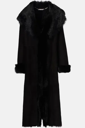 Nour Hammour Cappotto Marlene in suede con shearling