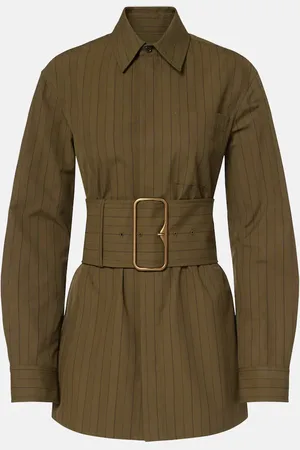 Burberry Giacca camicia in cotone con cintura
