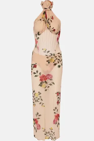 MAGDA BUTRYM Abito bustier con ruches e stampa