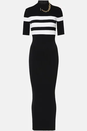 Jean Paul Gaultier Abito lungo in jersey a righe