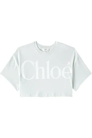 Chloé Chloé Kids T-shirt cropped in jersey di cotone