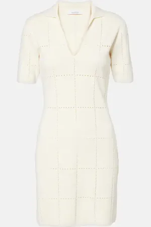 Max Mara Abito corto Olivi in maglia a quadri