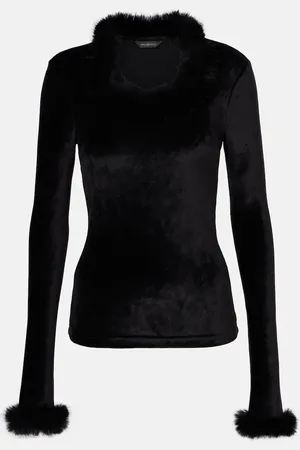 Balenciaga Top con pelliccia sintetica