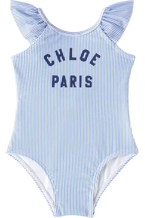 Chloé Chloé Kids Baby - Costume intero a righe con logo