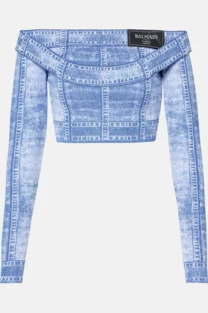 Balmain Top cropped Trompe l’oeil