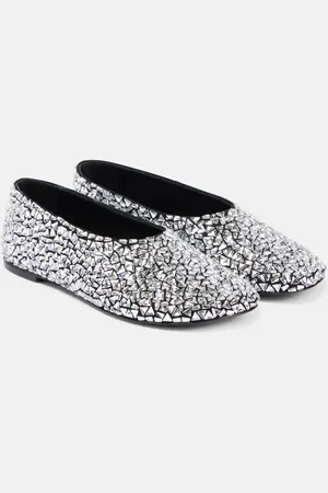 Proenza Schouler Ballerine Glove in pelle con cristalli