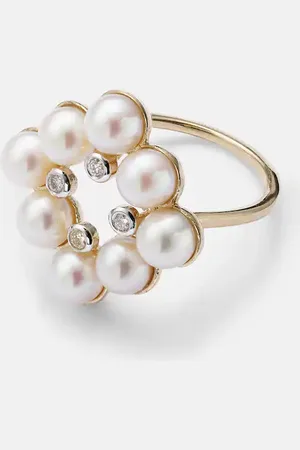 Mateo Anello in 14kt con perle e diamanti
