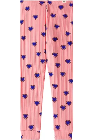 Mini Rodini Leggings Outlined Hearts in cotone