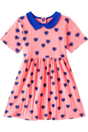 Mini Rodini Abito Outlined Hearts in misto cotone