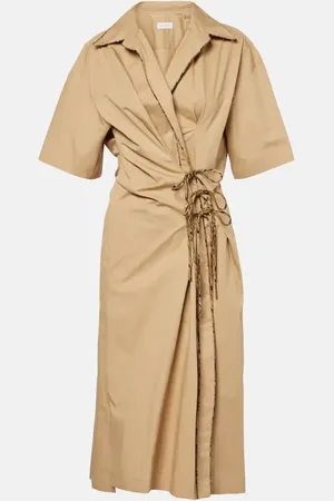 DRIES VAN NOTEN Abito a portafoglio in cotone
