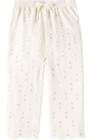 The New Society Pantaloni Creta in sangallo di misto cotone