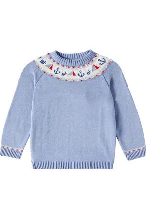 La Coqueta Pullover Maritimo in cotone con intarsi