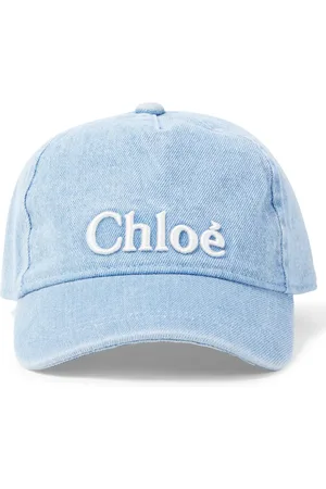 Chloé Chloé Kids Cappello da baseball in denim con logo