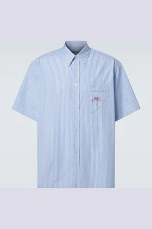 Plan C Camicia in popeline di cotone a righe