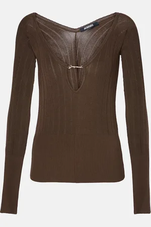 Jacquemus Top Pralù in maglia a coste con logo