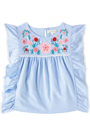 Louise Misha Top Mala in chambray di cotone