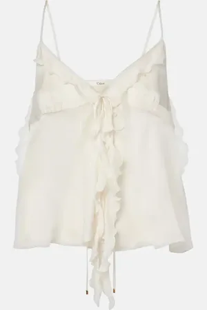 Chloé Chloé Top in charmeuse di seta con volant