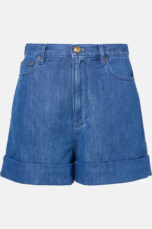 VALENTINO Shorts di jeans in cotone e lino