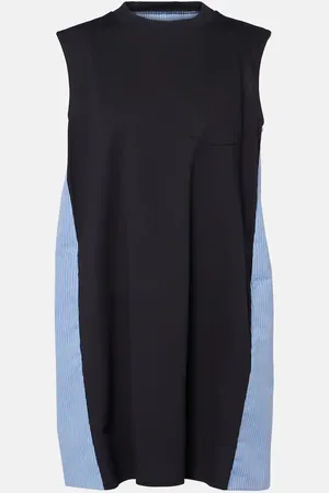 SACAI Abito corto in popeline di cotone