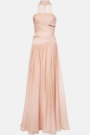 Elie saab Abito lungo in chiffon di seta