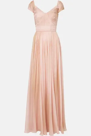 Elie saab Abito lungo in chiffon di seta